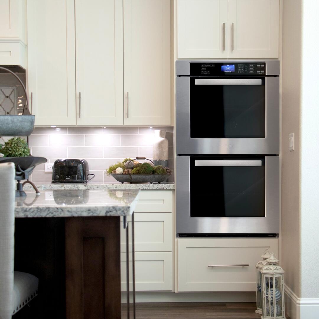 Cosmo - COS-30EDWC 30 in. Electric Double Wall Oven with 5 cu. ft. Capacity, Turbo True European Convection, 7 Cooking Modes, Self-Cleaning in Stainless Steel | COS-30EDWC Cosmo - COS-30EDWC 30 in. Electric Double Wall Oven with 5 cu. ft. Capacity, Turbo True European Convection, 7 Cooking Modes, Self-Cleaning in Stainless Steel | COS-30EDWC
