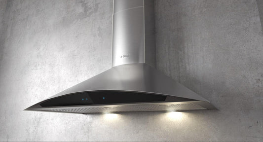 Elica - FOGLIA - Techne - 36" W x 20" D x 10" H, Stainless & Black Glass - Wall Mount Hoods | EFG636S1