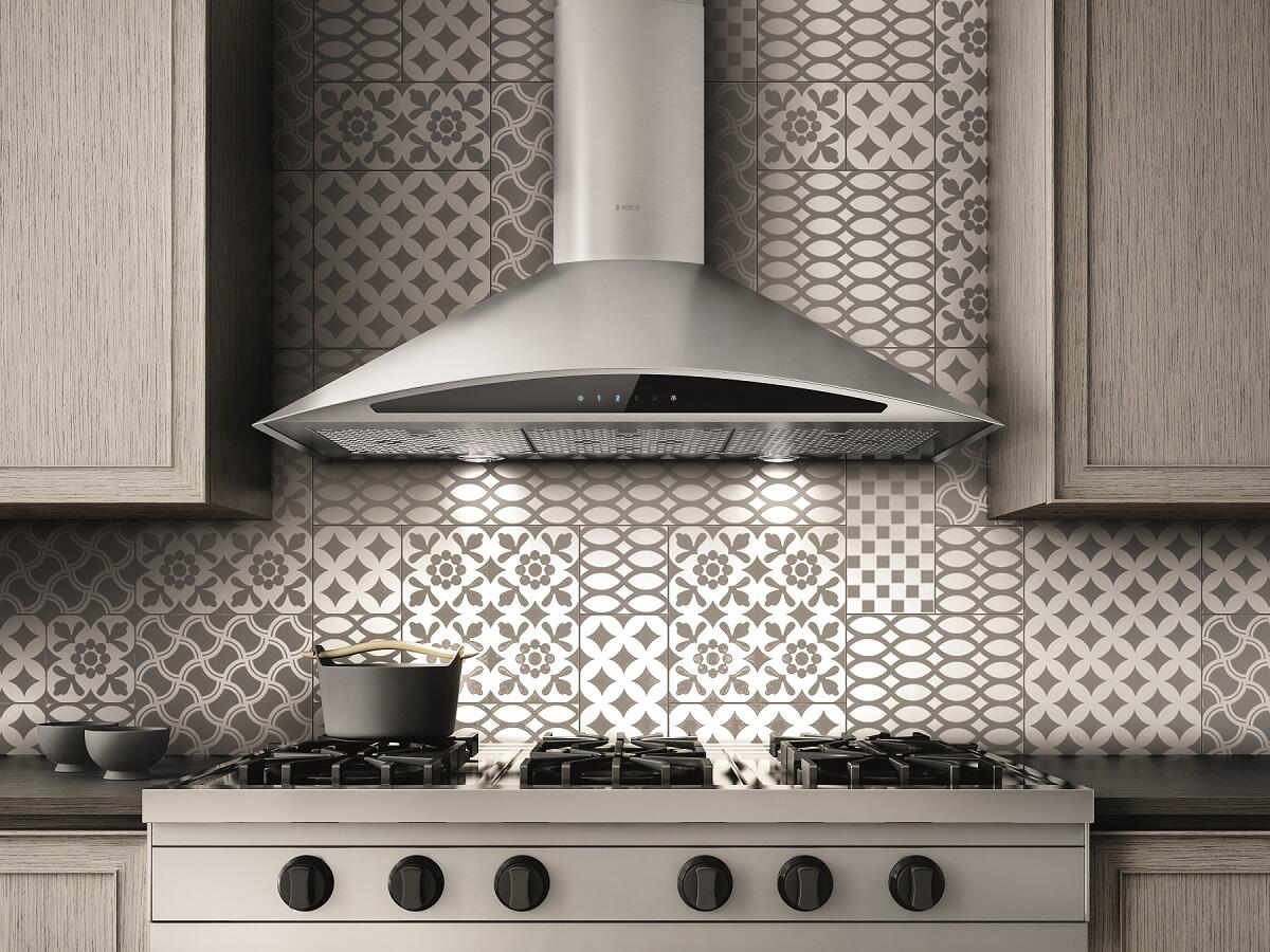 Elica - FOGLIA - Techne - 36" W x 20" D x 10" H, Stainless & Black Glass - Wall Mount Hoods | EFG636S1 Elica - FOGLIA - Techne - 36" W x 20" D x 10" H, Stainless & Black Glass - Wall Mount Hoods | EFG636S1