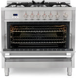 Cosmo - 36 in. 3.8 cu. ft. Single Oven Gas Range with 5 Burner Cooktop and Heavy Duty Cast Iron Grates in Stainless Steel | COS-965AGFC Cosmo - 36 in. 3.8 cu. ft. Single Oven Gas Range with 5 Burner Cooktop and Heavy Duty Cast Iron Grates in Stainless Steel | COS-965AGFC