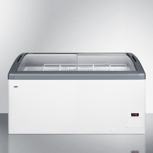 Summit Commercial - 60" 14.8 Cu.Ft. White with Sliding Glass Door & Lock Chest Freezer