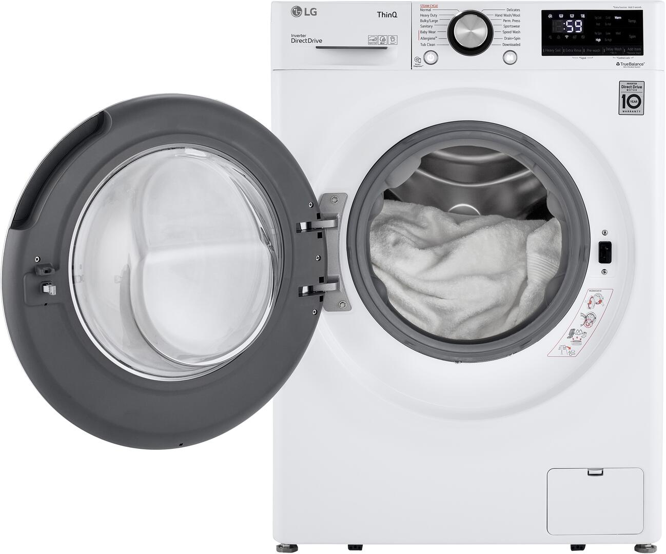 LG - 2.4 cu.ft. Smart wi-fi Enabled Compact Front Load Washer with Built-In Intelligence | WM1455HWA LG - 2.4 cu.ft. Smart wi-fi Enabled Compact Front Load Washer with Built-In Intelligence | WM1455HWA