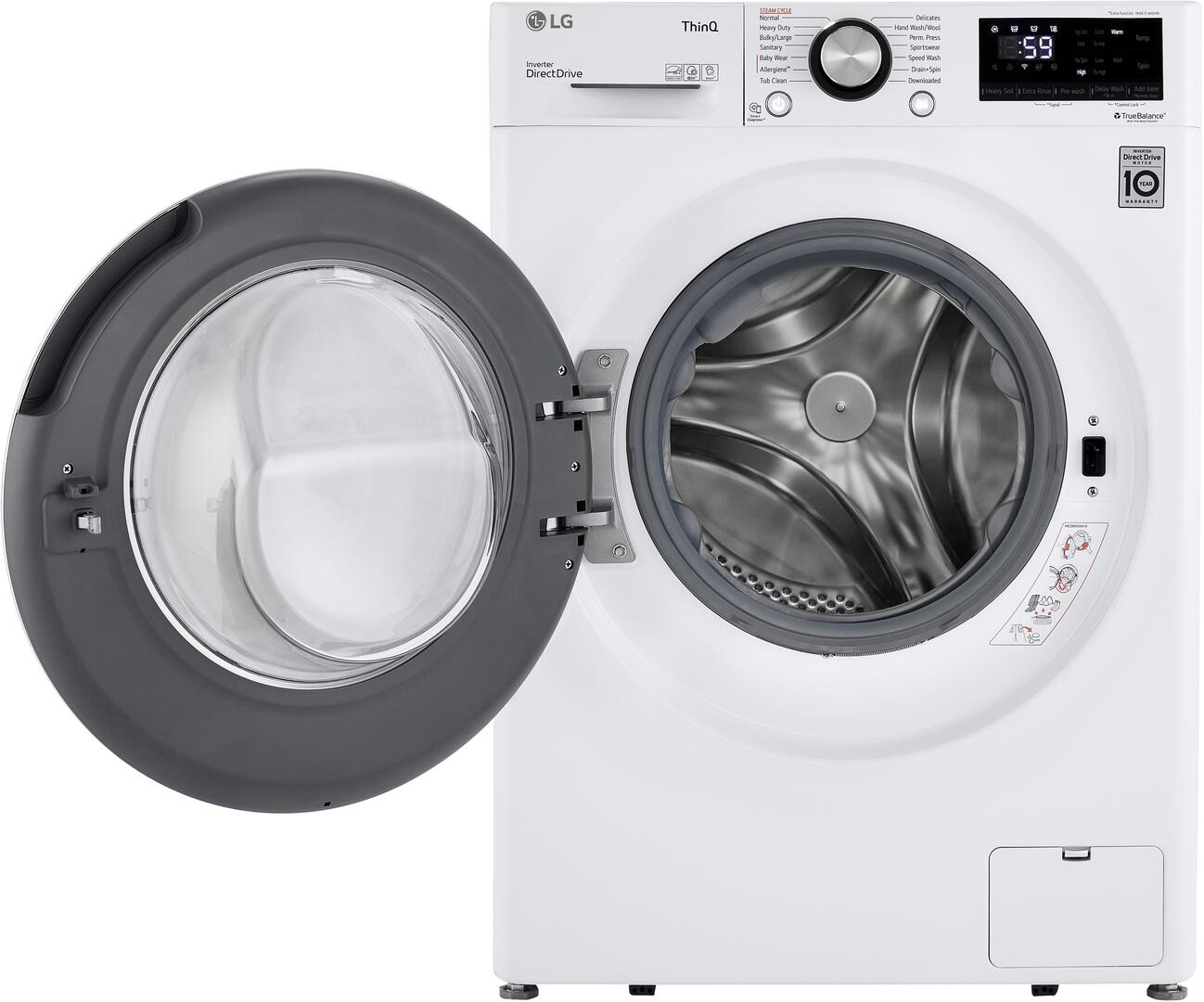 LG - 2.4 cu.ft. Smart wi-fi Enabled Compact Front Load Washer and LG - 7.4 Cu. Ft. Ultra Large Capacity White Smart Electric Vented Dryer LG - 2.4 cu.ft. Smart wi-fi Enabled Compact Front Load Washer and LG - 7.4 Cu. Ft. Ultra Large Capacity White Smart Electric Vented Dryer