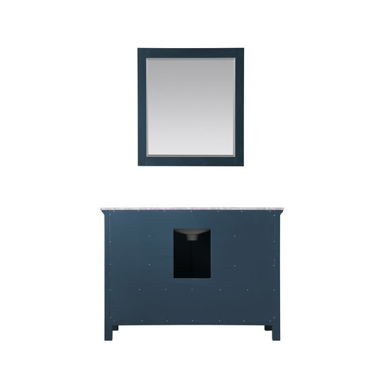 Altair - Isla 48" Single Bathroom Vanity Set in Gray/Classic Blue/White and Carrara White Marble Countertop with Mirror | 538048-XX-CA
