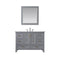 Altair - Isla 48" Single Bathroom Vanity Set in Gray/Classic Blue/White and Carrara White Marble Countertop with Mirror | 538048-XX-CA