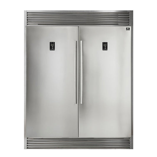 FORNO - Rizzuto Refrigerator and Freezer (two in one) 60" Wide with 27.6 cu.ft.  Total Storage  w/ decorative grill allowing ventilation
