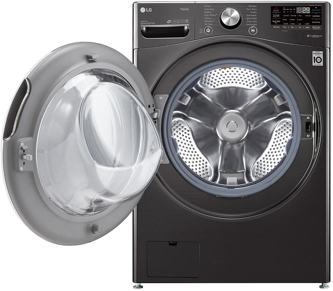 LG - 27 in. 5.0 cu. ft. Mega Capacity Black Steel Smart Front Load Washer with TurboWash360, Steam & Wi-Fi Connectivity | WM4200HBA LG - 27 in. 5.0 cu. ft. Mega Capacity Black Steel Smart Front Load Washer with TurboWash360, Steam & Wi-Fi Connectivity | WM4200HBA