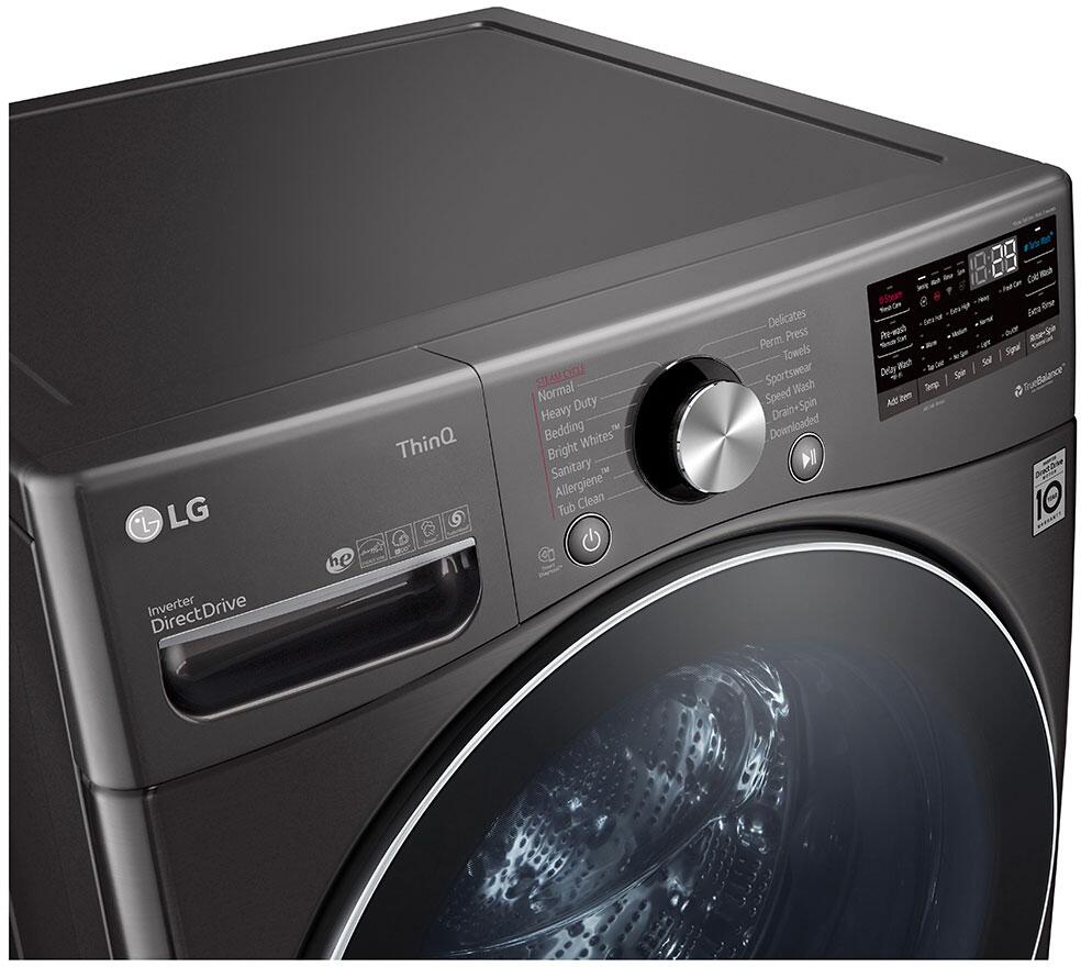 LG - 27 in. 5.0 cu. ft. Mega Capacity Black Steel Smart Front Load Washer with TurboWash360, Steam & Wi-Fi Connectivity | WM4200HBA LG - 27 in. 5.0 cu. ft. Mega Capacity Black Steel Smart Front Load Washer with TurboWash360, Steam & Wi-Fi Connectivity | WM4200HBA