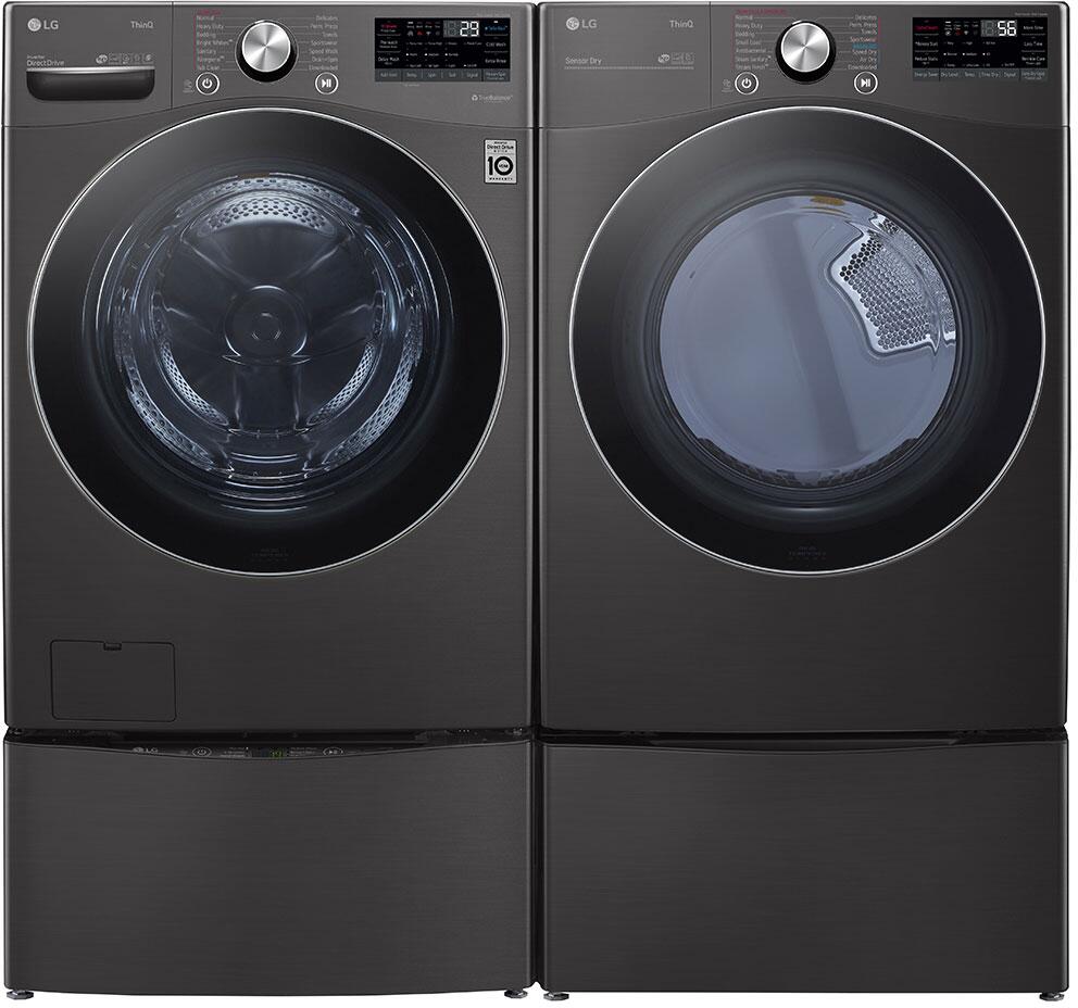 LG - 27 in. 5.0 cu. ft. Mega Capacity Black Steel Smart Front Load Washer with TurboWash360, Steam & Wi-Fi Connectivity | WM4200HBA LG - 27 in. 5.0 cu. ft. Mega Capacity Black Steel Smart Front Load Washer with TurboWash360, Steam & Wi-Fi Connectivity | WM4200HBA