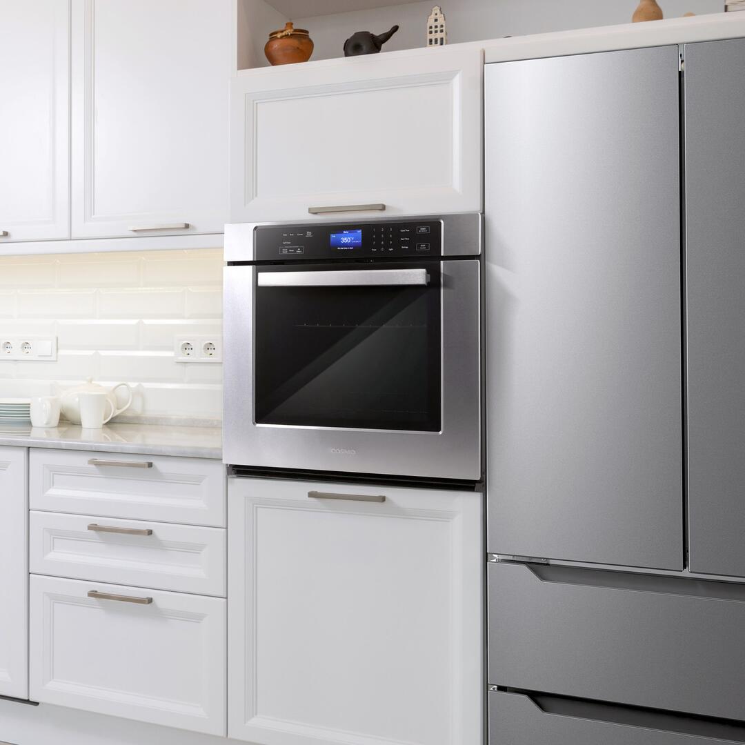 Cosmo - 30 in. 5 cu. ft. Single Electric Wall Oven with True European Convection and Self Cleaning in Stainless Steel | COS-30ESWC Cosmo - 30 in. 5 cu. ft. Single Electric Wall Oven with True European Convection and Self Cleaning in Stainless Steel | COS-30ESWC