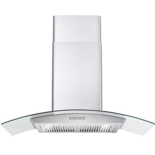 Cosmo - 36 in. Ducted Wall Mount Range Hood in Stainless Steel with Push Button Controls, LED Lighting and Permanent Filters | COS-668WRC90