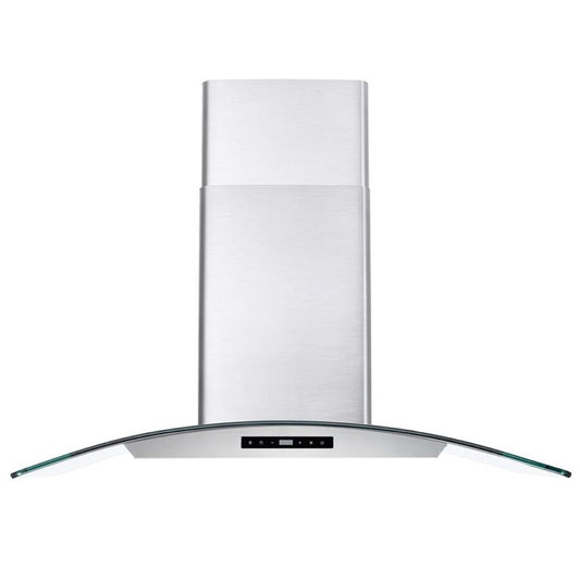 Cosmo - 36 in. Ductless Wall Mount Range Hood in Stainless Steel with Soft Touch Controls, LED Lighting and Carbon Filter Kit for Recirculating | COS-668WRCS90-DL
