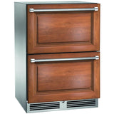 Perlick - 24" Signature Series Marine Grade Dual-Zone Freezer/Refrigerator Drawers, fully integrated panel-ready, with lock - HP24ZM-4 Perlick - 24" Signature Series Marine Grade Dual-Zone Freezer/Refrigerator Drawers, fully integrated panel-ready, with lock - HP24ZM-4