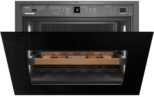 Liebherr - 24 Inch Built-in Wine Cooler with Push-to-Open - Black/White