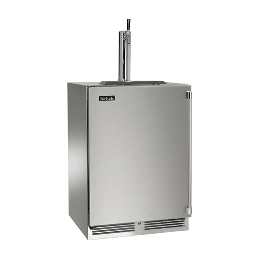 Perlick - 24" Signature Series Marine Grade Beer Dispenser - Single Tap with stainless steel solid door, - HP24TM-4-1