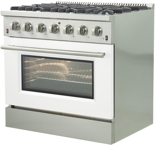 FORNO - Galiano 36"/48" Professional Freestanding Gas/Dual Fuel Range | 6-8 Italian Sealed Burner | White, Blue, Red, Black Door Color | FFSGS6244 & FFSGS6156