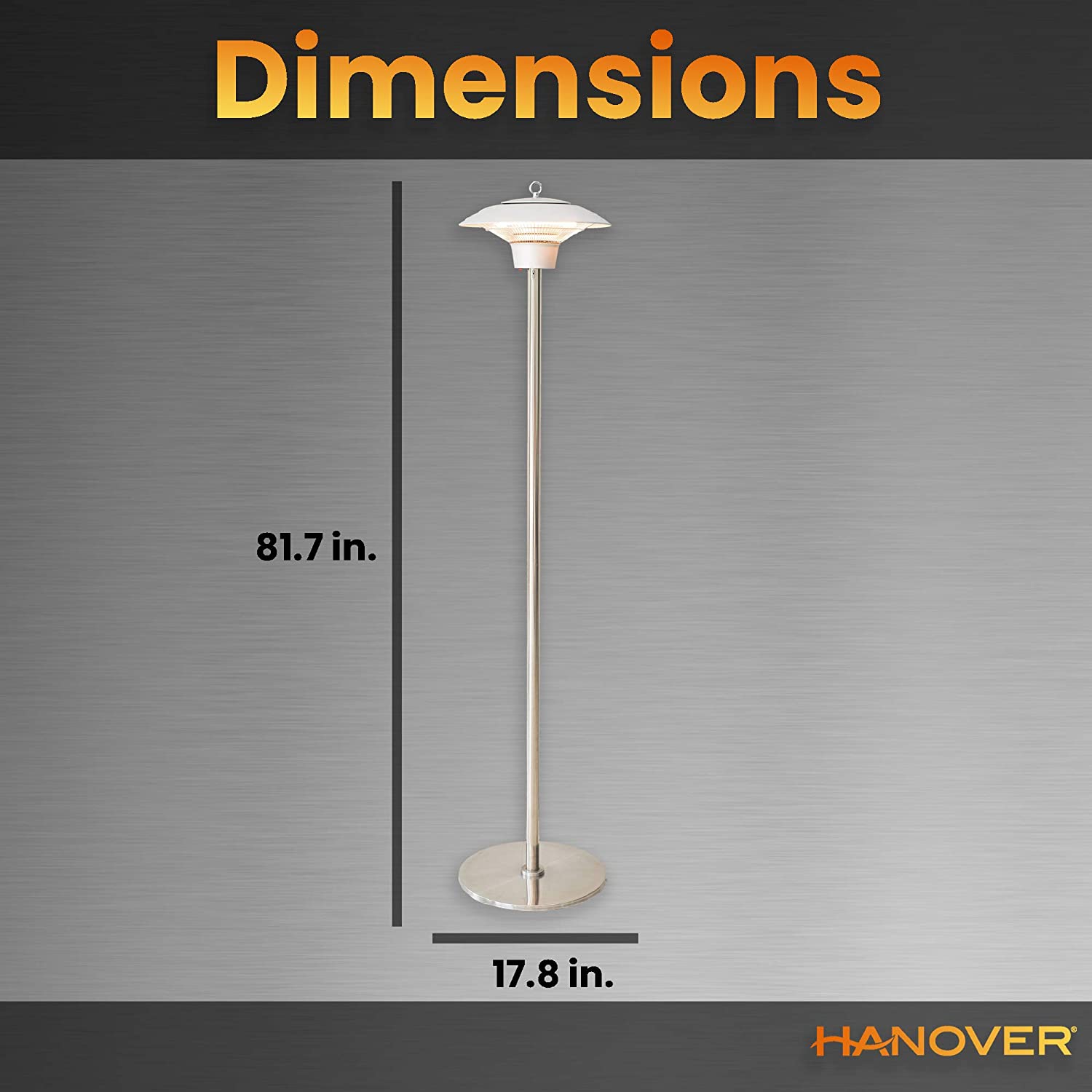 Hanover Electric Outdoor Heaters HAN1023HA SLV Hanover Electric Outdoor Heaters HAN1023HA SLV