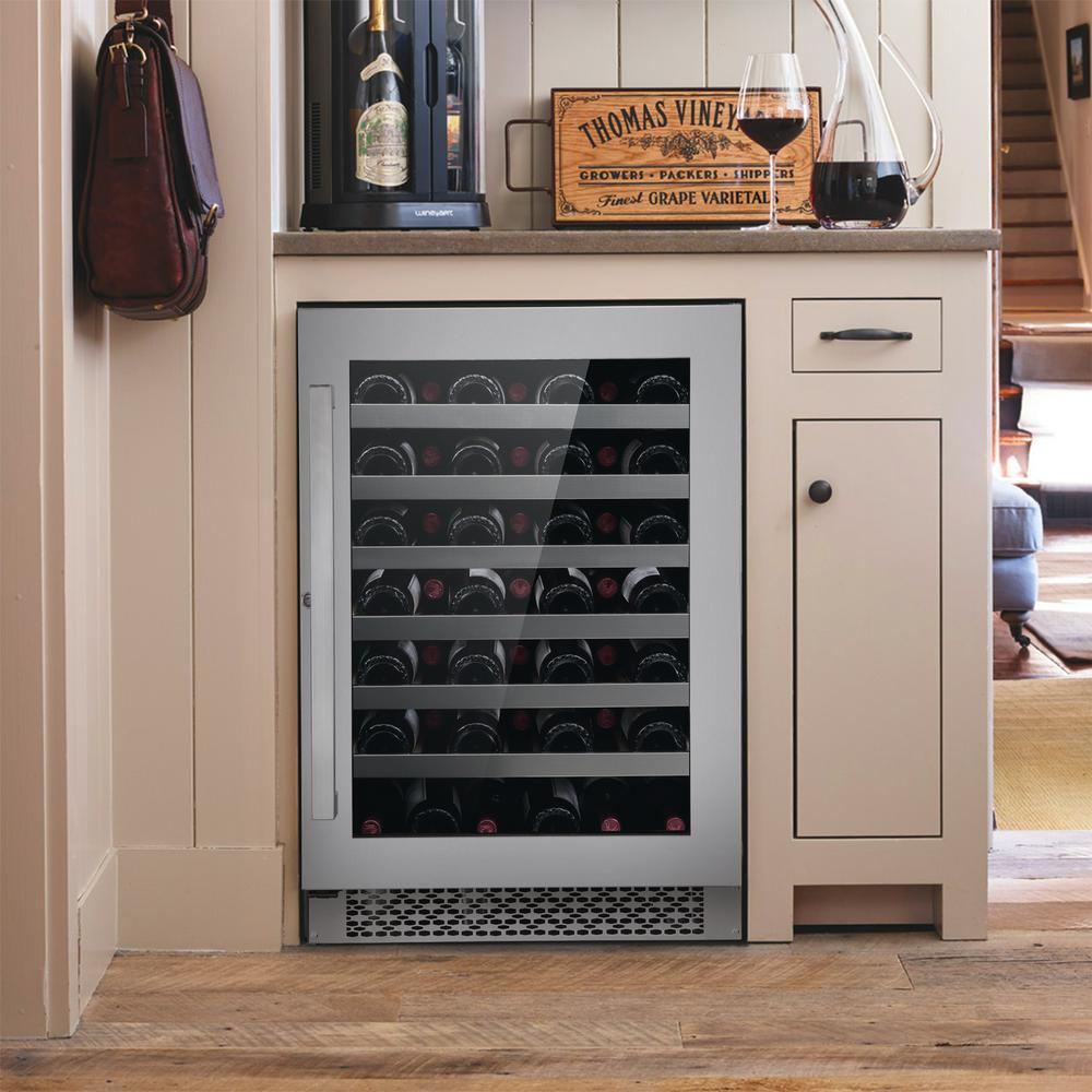 Cosmo - 48-Bottle Stainless Steel 24 in. Single Zone Compressor Wine Cooler | COS-24BIWCS Cosmo - 48-Bottle Stainless Steel 24 in. Single Zone Compressor Wine Cooler | COS-24BIWCS