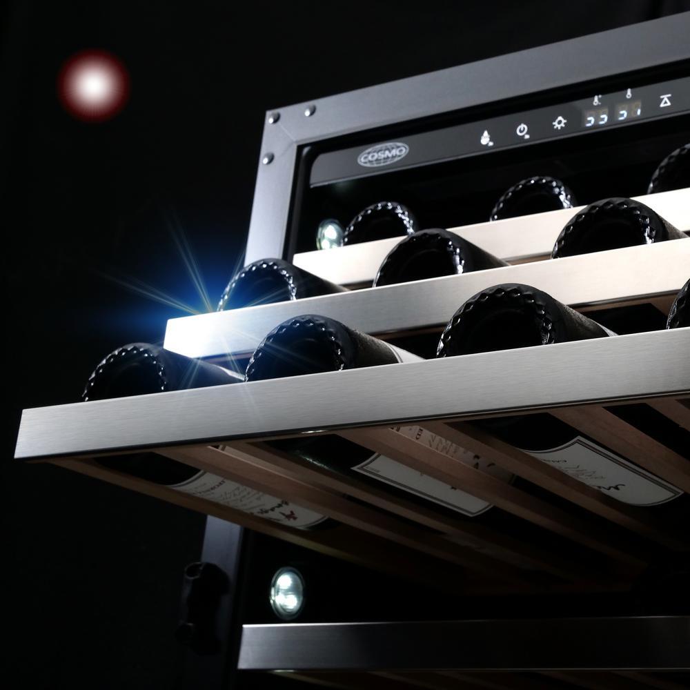 Cosmo - 48-Bottle Stainless Steel 24 in. Single Zone Compressor Wine Cooler | COS-24BIWCS Cosmo - 48-Bottle Stainless Steel 24 in. Single Zone Compressor Wine Cooler | COS-24BIWCS