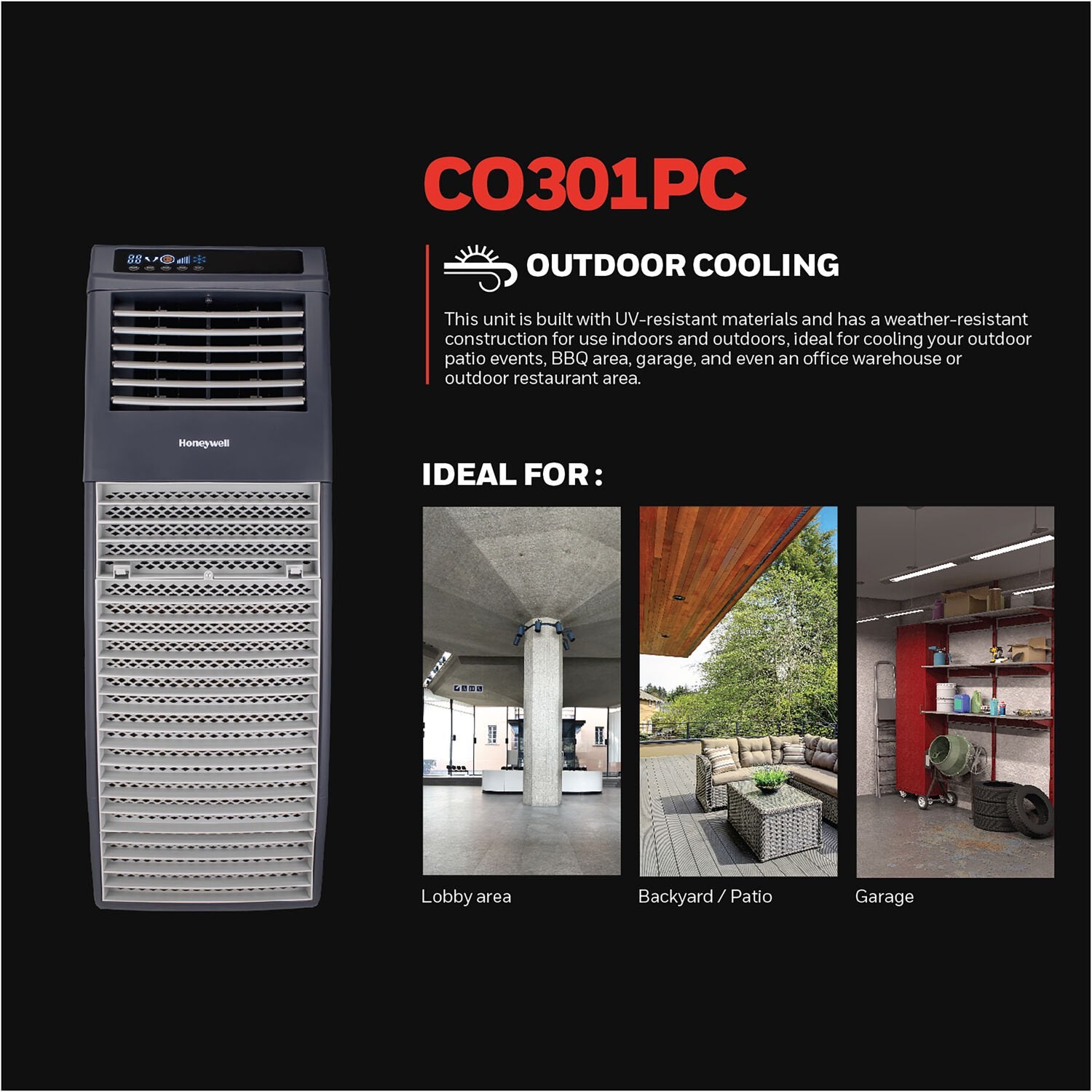 Honeywell Indoor/Outdoor Evaporative Coolers CO301PC Honeywell Indoor/Outdoor Evaporative Coolers CO301PC