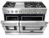 Cosmo - 48 in. 6.8 cu. ft. Double Oven Commercial Gas Range with Fan Assist Convection Oven in Stainless Steel Storage Drawer | COS-EPGR486G Cosmo - 48 in. 6.8 cu. ft. Double Oven Commercial Gas Range with Fan Assist Convection Oven in Stainless Steel Storage Drawer | COS-EPGR486G