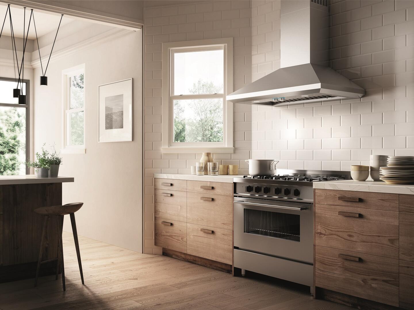 Elica - LEONE - Elica Pro - 36" W x 24" D x 12 1/8" H, 600 CFM Internal, Stainless - Wall Mount Hoods | ELN636SS Elica - LEONE - Elica Pro - 36" W x 24" D x 12 1/8" H, 600 CFM Internal, Stainless - Wall Mount Hoods | ELN636SS