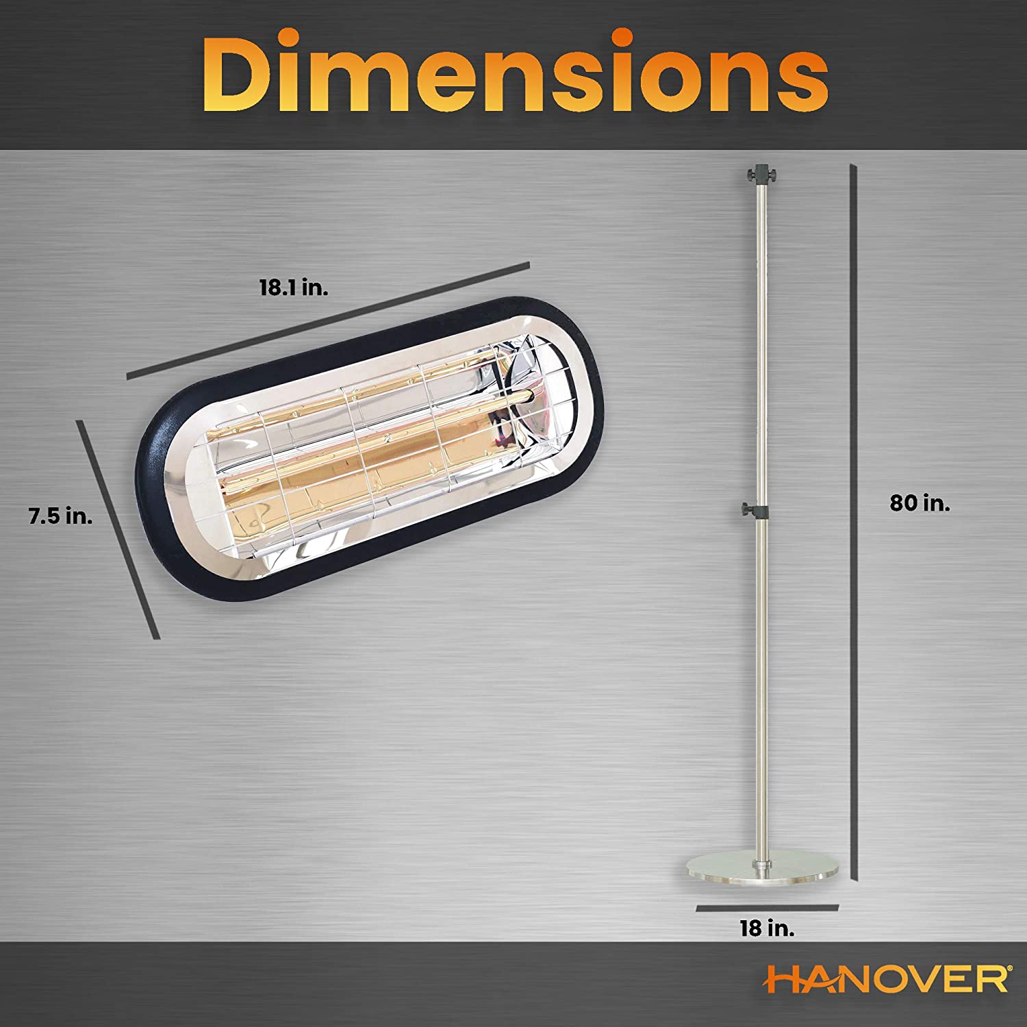 Hanover Electric Outdoor Heaters HAN1001HABLK SD Hanover Electric Outdoor Heaters HAN1001HABLK SD