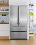 Cosmo - 22.5 cu. ft. 4-Door French Door Refrigerator with Pull Handle in Stainless Steel, Counter Depth | COS-FDR225RHSS-G Cosmo - 22.5 cu. ft. 4-Door French Door Refrigerator with Pull Handle in Stainless Steel, Counter Depth | COS-FDR225RHSS-G