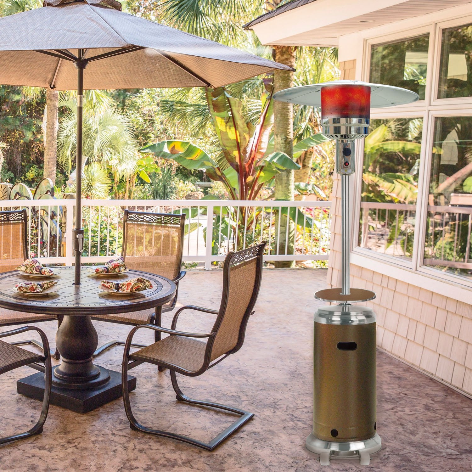 Hanover Umbrella Patio Heater HAN002BRSS CV Hanover Umbrella Patio Heater HAN002BRSS CV