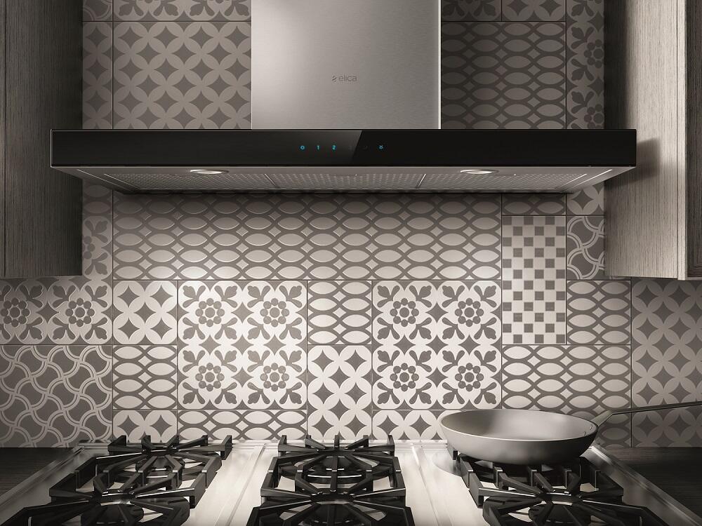 Elica - MEZZANO - Techne - 36" W x 19 11/16" D x 2 3/8" H, Stainless & Black Glass - Wall Mount Hoods | EMZ636S3 Elica - MEZZANO - Techne - 36" W x 19 11/16" D x 2 3/8" H, Stainless & Black Glass - Wall Mount Hoods | EMZ636S3