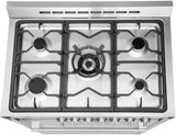 Cosmo - 36 in. 3.8 cu. ft. Single Oven Gas Range with 5 Burner Cooktop and Heavy Duty Cast Iron Grates in Stainless Steel | COS-965AGC Cosmo - 36 in. 3.8 cu. ft. Single Oven Gas Range with 5 Burner Cooktop and Heavy Duty Cast Iron Grates in Stainless Steel | COS-965AGC