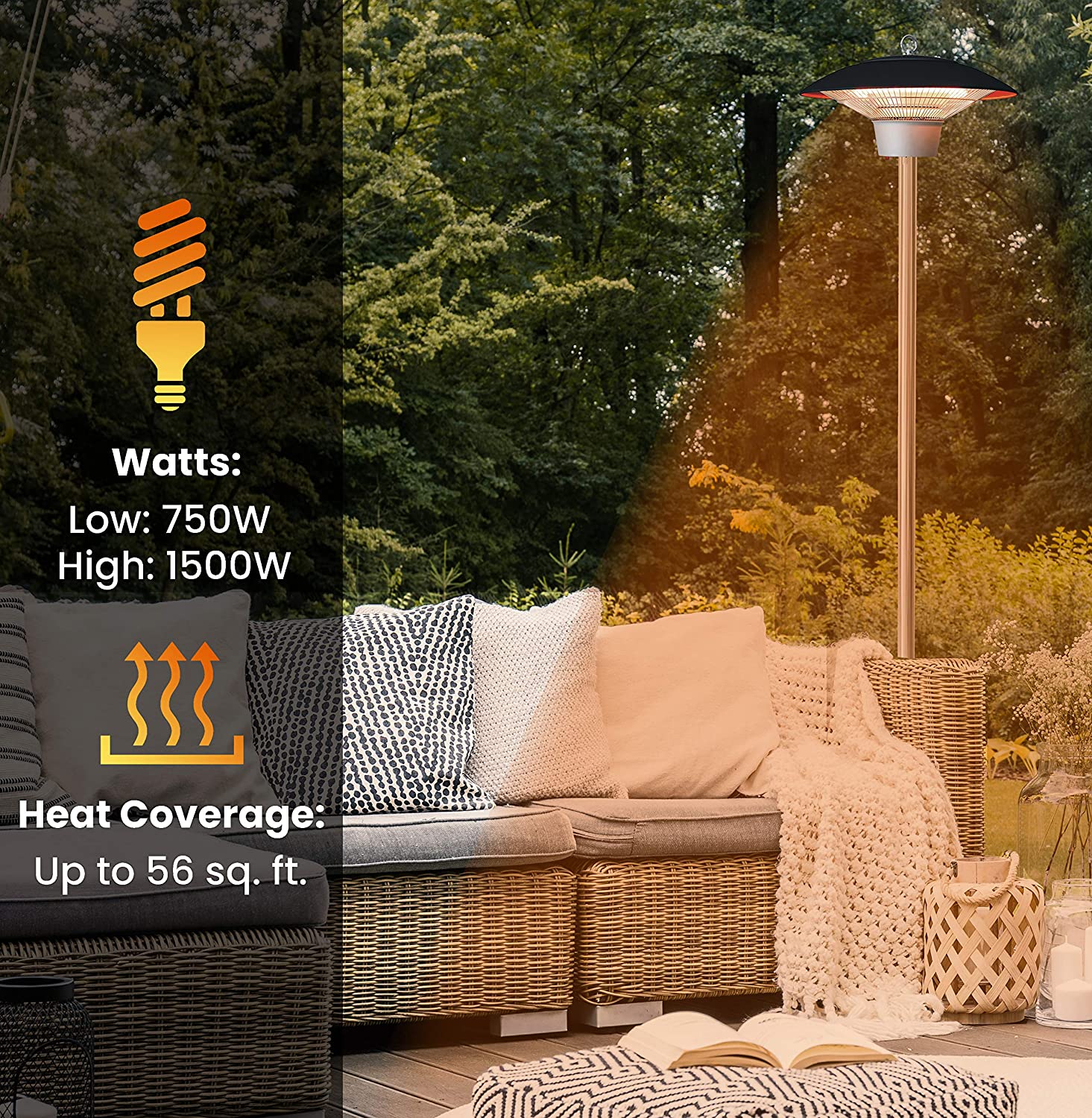 Hanover Electric Outdoor Heaters HAN1022HA BLK Hanover Electric Outdoor Heaters HAN1022HA BLK