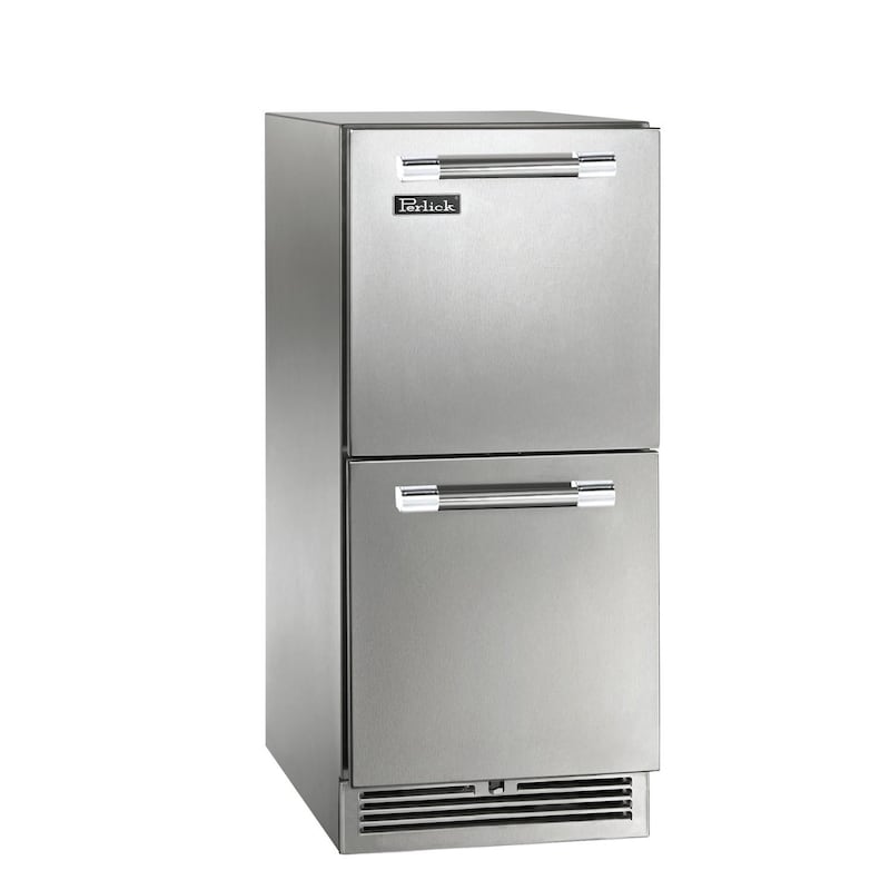 Perlick - 15" Signature Series Outdoor Refrigerator Drawers, stainless steel, with lock - HP15RO-4 Perlick - 15" Signature Series Outdoor Refrigerator Drawers, stainless steel, with lock - HP15RO-4