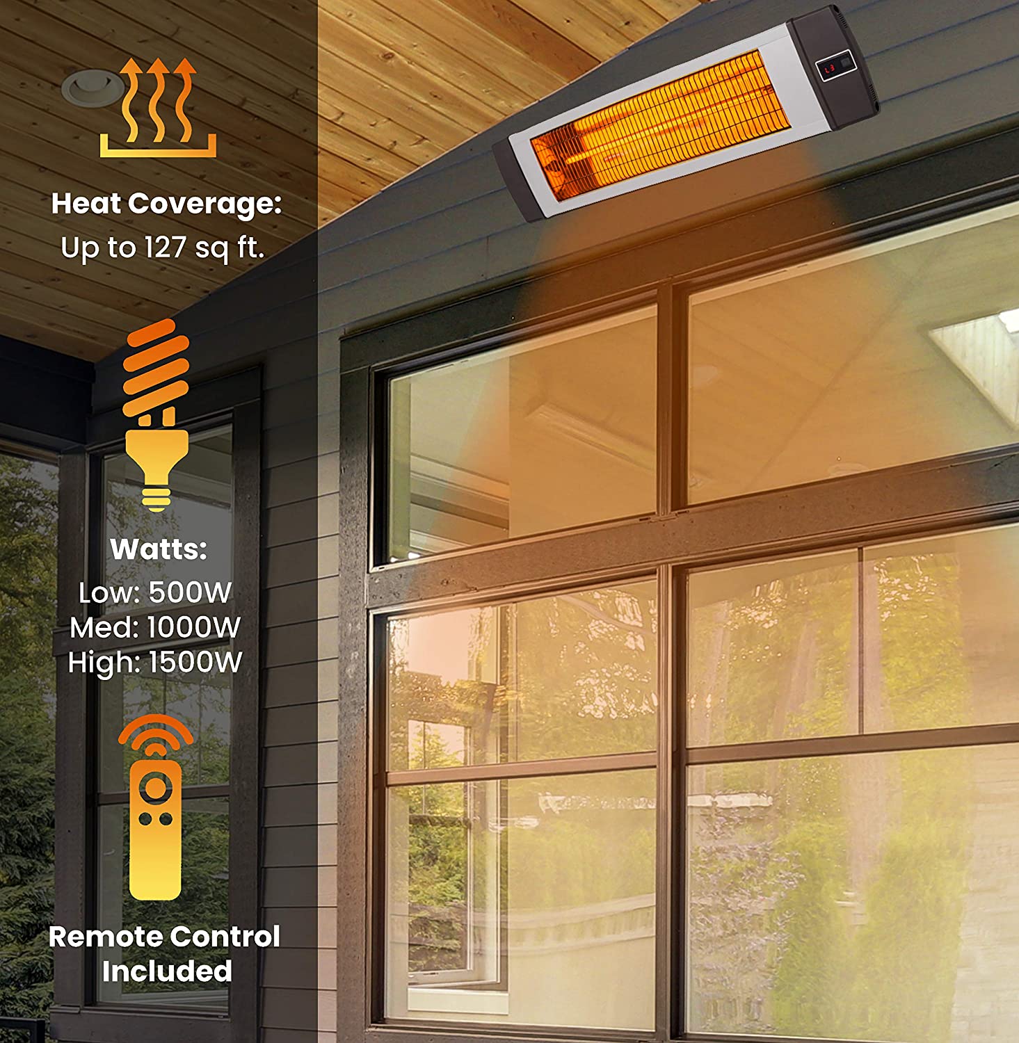 Hanover Electric Outdoor Heaters HAN1041IC SLV Hanover Electric Outdoor Heaters HAN1041IC SLV