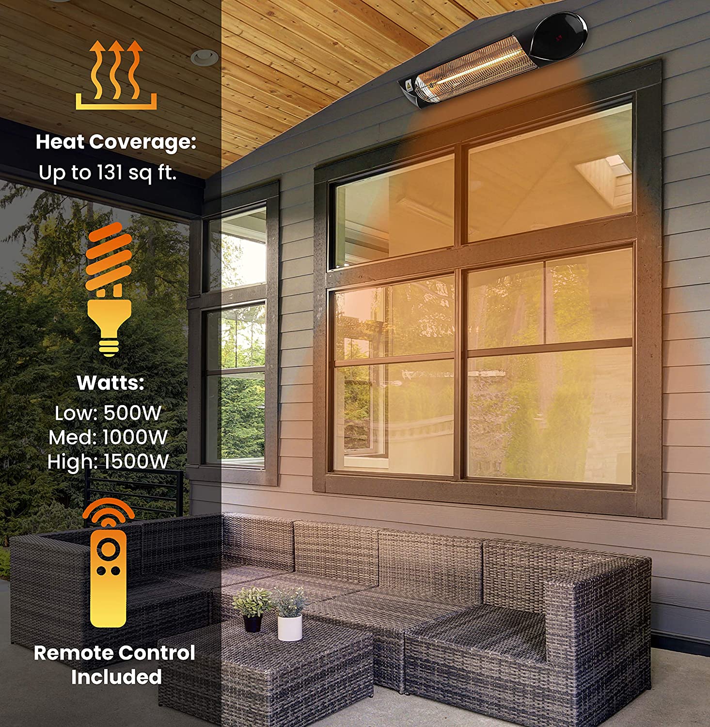 Hanover Electric Outdoor Heaters HAN1052IC BLK Hanover Electric Outdoor Heaters HAN1052IC BLK