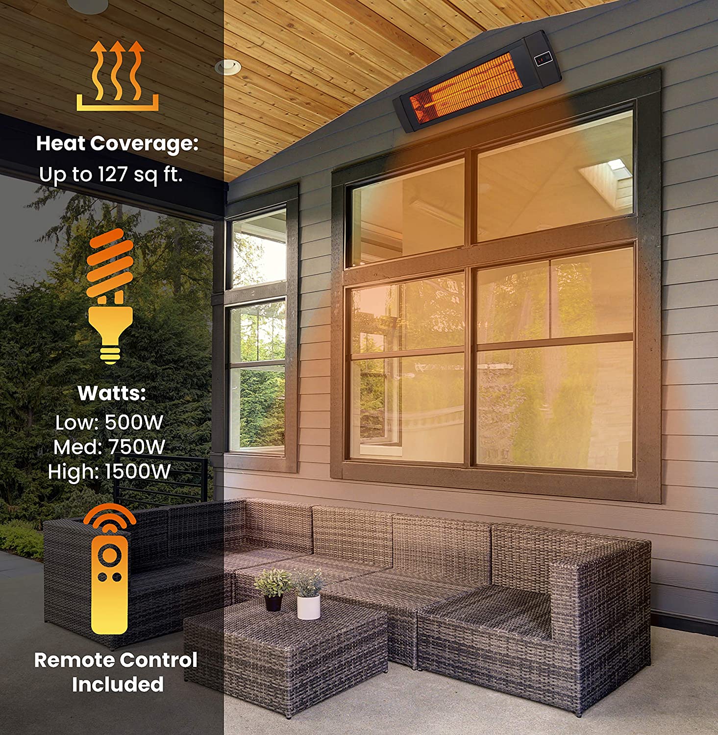 Hanover Electric Outdoor Heaters HAN1041IC BLK Hanover Electric Outdoor Heaters HAN1041IC BLK