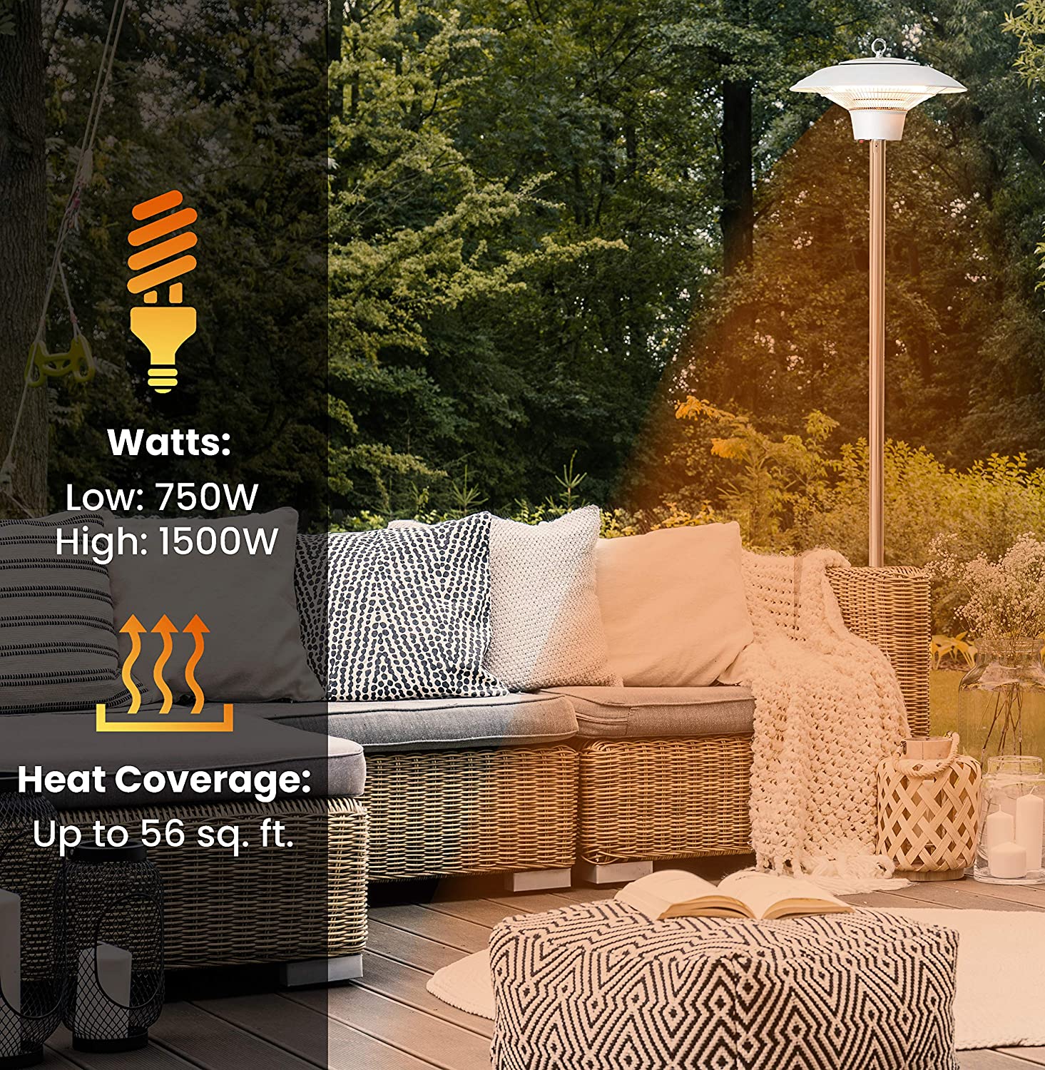 Hanover Electric Outdoor Heaters HAN1023HA SLV Hanover Electric Outdoor Heaters HAN1023HA SLV