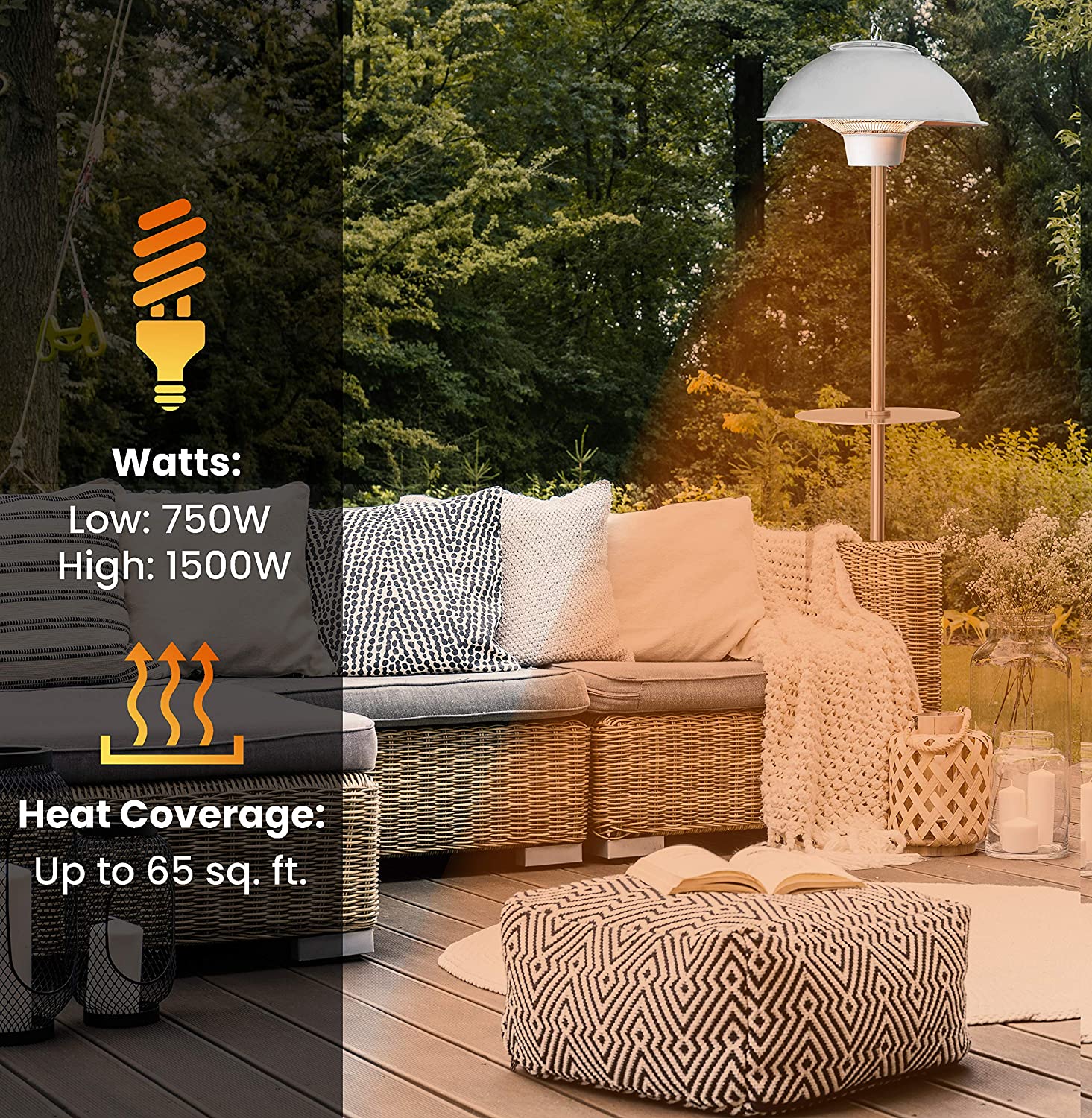 Hanover Electric Outdoor Heaters HAN1012IC SLV Hanover Electric Outdoor Heaters HAN1012IC SLV