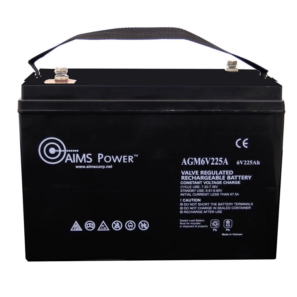 Aims Power - 6 volt 225 AH Deep Cycle Battery - AGM6V225A Aims Power - 6 volt 225 AH Deep Cycle Battery - AGM6V225A