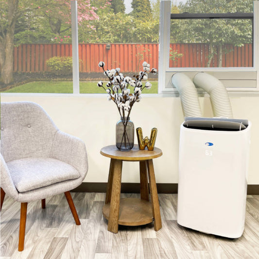 Whynter - ARC-147WF 14,000 BTU (10,000 BTU SACC) Dual Hose Cooling Portable Air Conditioner, Dehumidifier, and Fan with Remote Control, HEPA and Carbon Filter, up to 500 sq ft in White | ARC-147WF