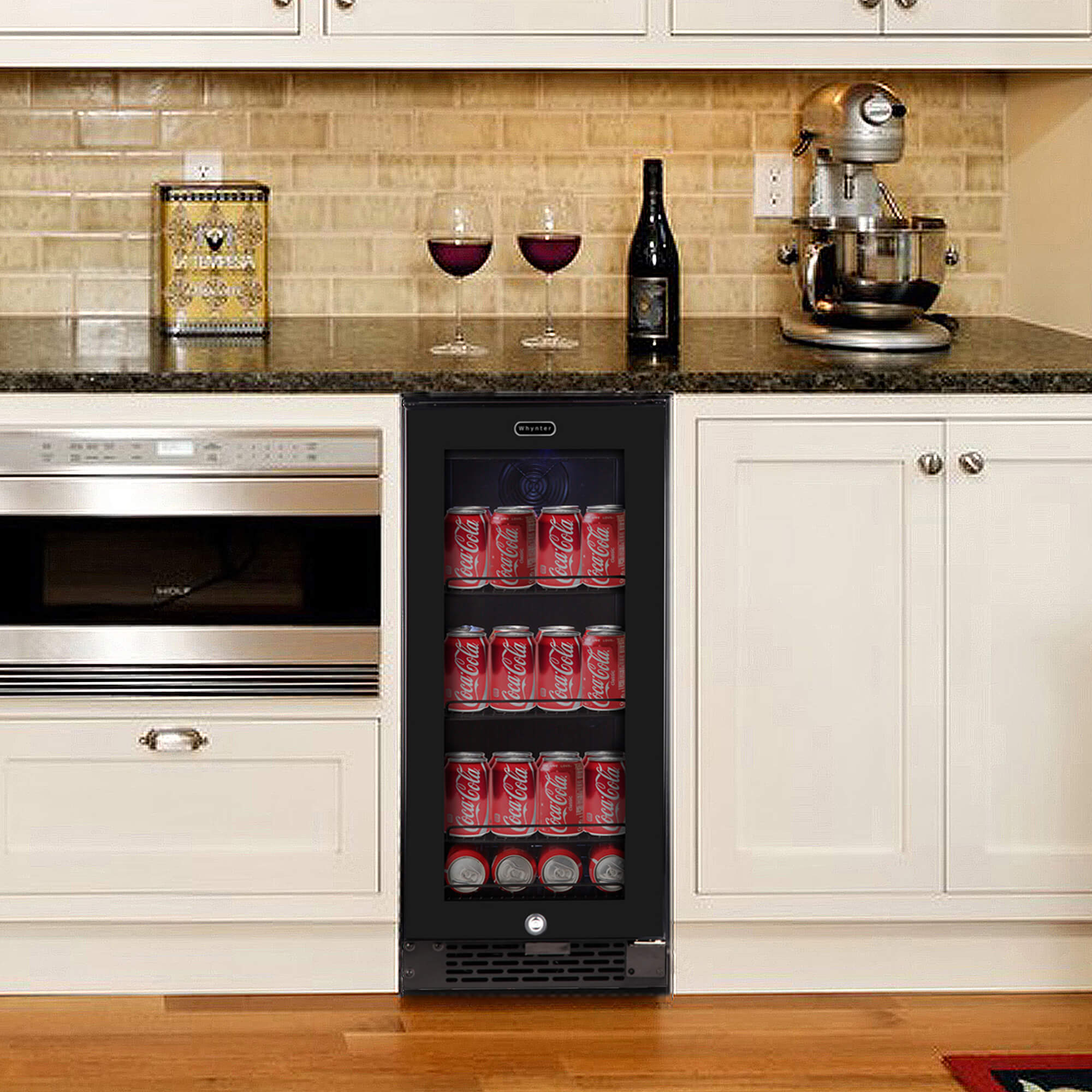 Whynter - Built-in Black Glass 80-can capacity 3.4 cu ft. Beverage Refrigerator | BBR-801BG Whynter - Built-in Black Glass 80-can capacity 3.4 cu ft. Beverage Refrigerator | BBR-801BG