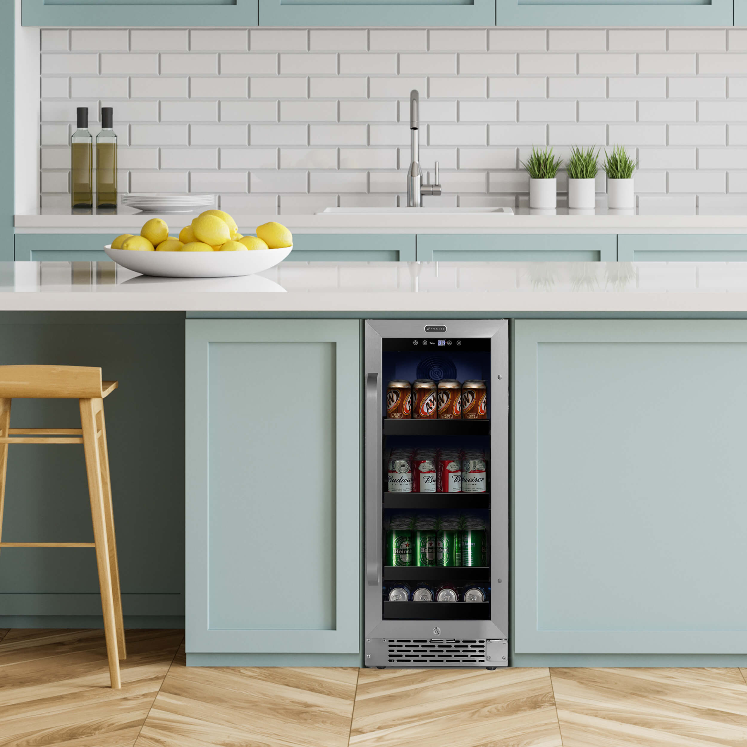 Whynter - BBR-838SB 15 inch Built-In 80 Can Undercounter Stainless Steel Beverage Refrigerator with Reversible Door, Digital Control, Lock and Carbon Filter | BBR-838SB Whynter - BBR-838SB 15 inch Built-In 80 Can Undercounter Stainless Steel Beverage Refrigerator with Reversible Door, Digital Control, Lock and Carbon Filter | BBR-838SB