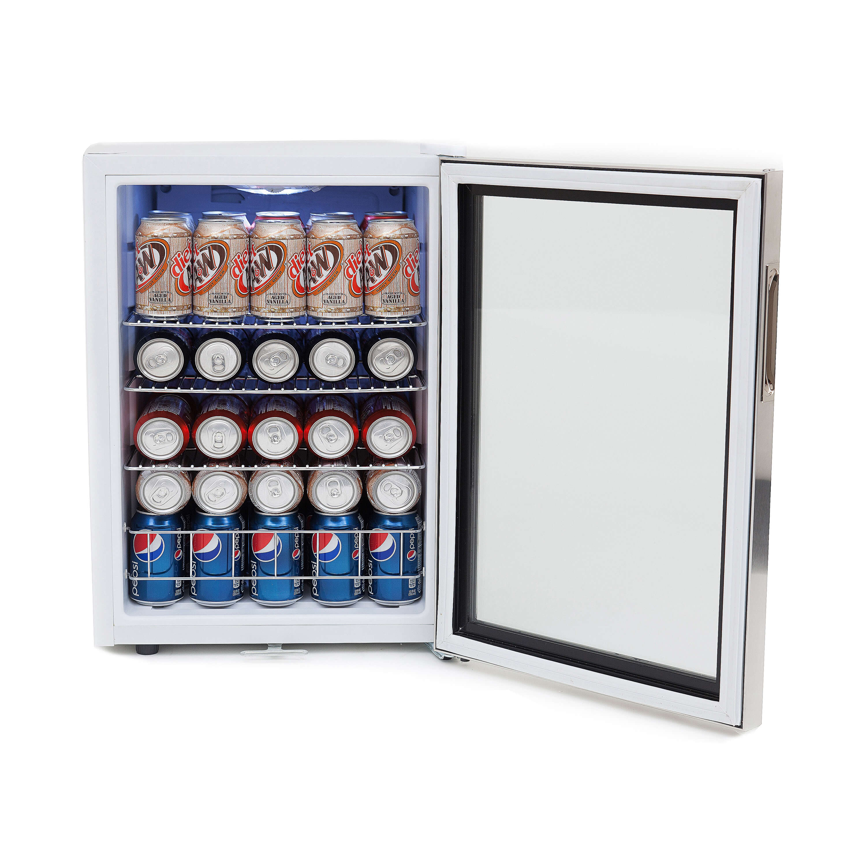Whynter - Beverage Refrigerator With Lock - Stainless Steel 90 Can Capacity | BR-091WS Whynter - Beverage Refrigerator With Lock - Stainless Steel 90 Can Capacity | BR-091WS