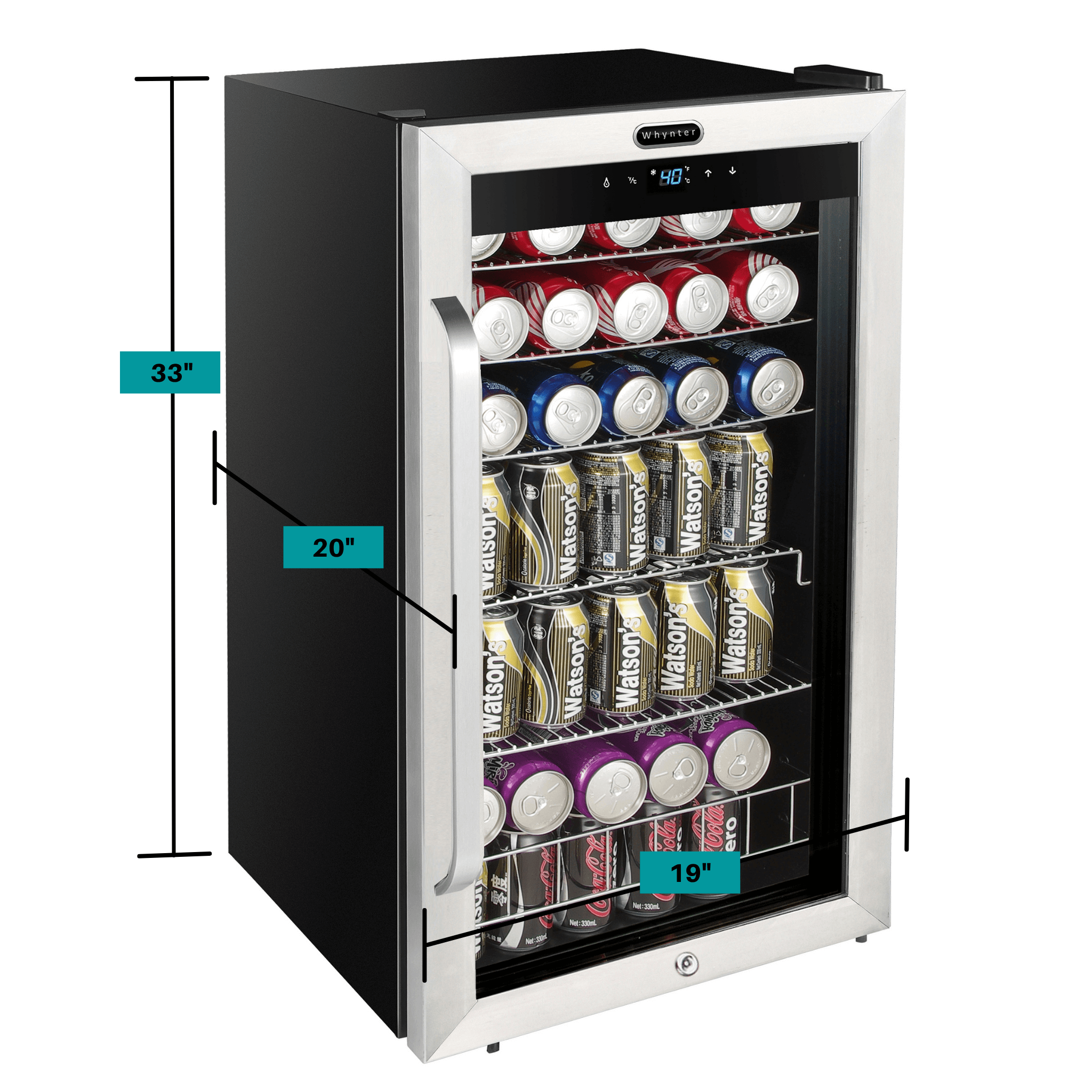 Whynter - Freestanding 121 can Beverage Refrigerator with Digital Control and Internal Fan | BR-1211DS Whynter - Freestanding 121 can Beverage Refrigerator with Digital Control and Internal Fan | BR-1211DS