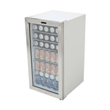 Whynter - Beverage Refrigerator With Lock - Stainless Steel 120 Can Capacity | BR-128WS Whynter - Beverage Refrigerator With Lock - Stainless Steel 120 Can Capacity | BR-128WS