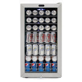 Whynter - Beverage Refrigerator With Lock - Stainless Steel 120 Can Capacity | BR-128WS Whynter - Beverage Refrigerator With Lock - Stainless Steel 120 Can Capacity | BR-128WS