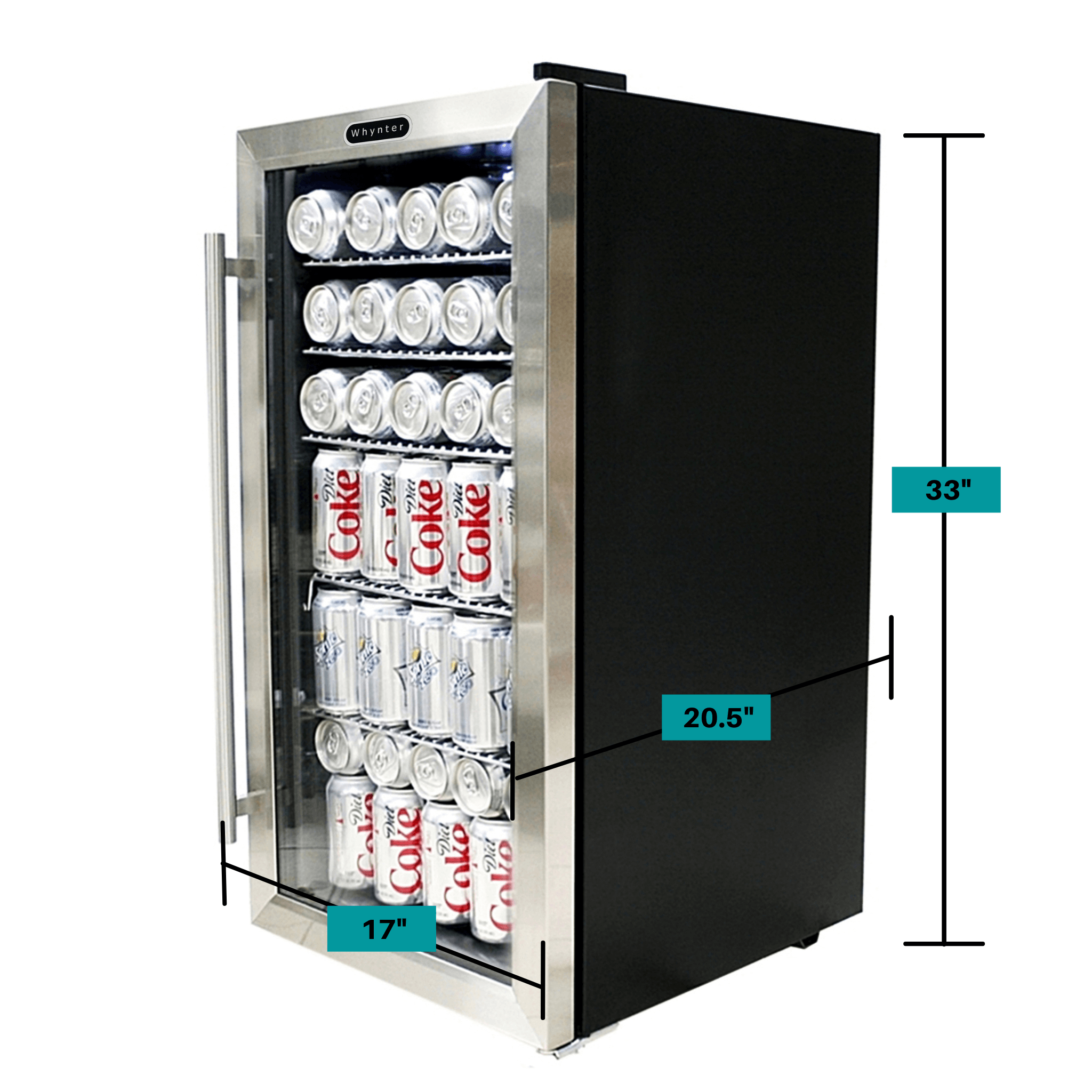 Whynter - Beverage Refrigerator - Stainless Steel with internal fan | BR-130SB Whynter - Beverage Refrigerator - Stainless Steel with internal fan | BR-130SB