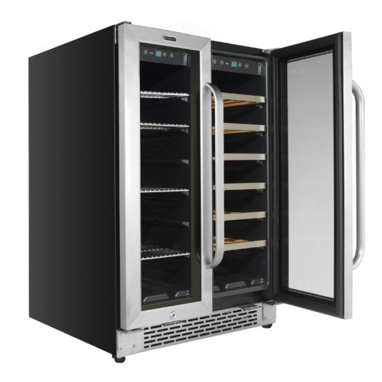 Whynter - 24 - inch Built-In French Door Dual Zone 20 Bottle Wine 60 Can Beverage Cooler | BWB-2060FDS Whynter - 24 - inch Built-In French Door Dual Zone 20 Bottle Wine 60 Can Beverage Cooler | BWB-2060FDS