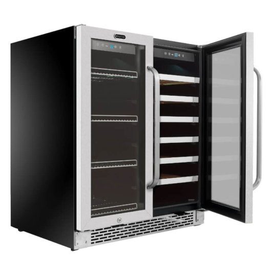 Whynter - 30 Built-In French Door Dual Zone 33 Bottle Wine Refrigerator 88 Can Beverage Center | BWB-3388FDS Whynter - 30 Built-In French Door Dual Zone 33 Bottle Wine Refrigerator 88 Can Beverage Center | BWB-3388FDS