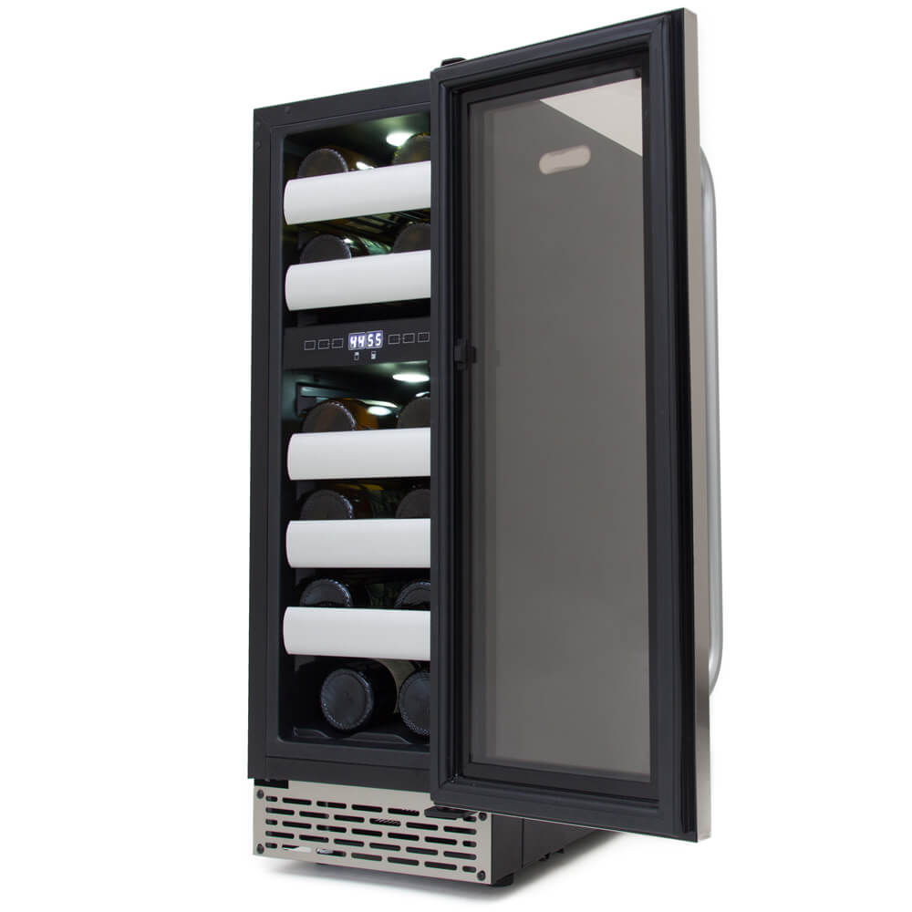Whynter - Elite 17 Bottle Seamless Stainless Steel Door Dual Zone Built-in Wine Refrigerator | BWR-171DS Whynter - Elite 17 Bottle Seamless Stainless Steel Door Dual Zone Built-in Wine Refrigerator | BWR-171DS